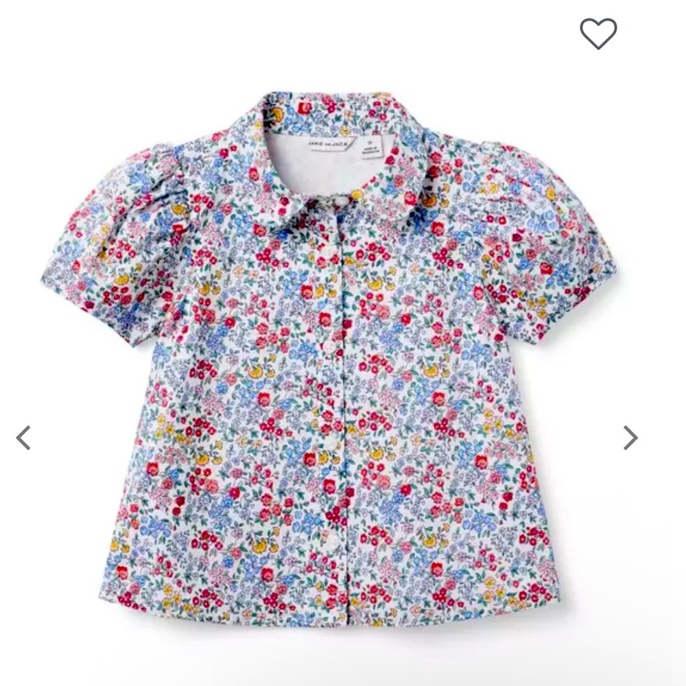Janie and Jack Colorful Floral Button Down Shirt
